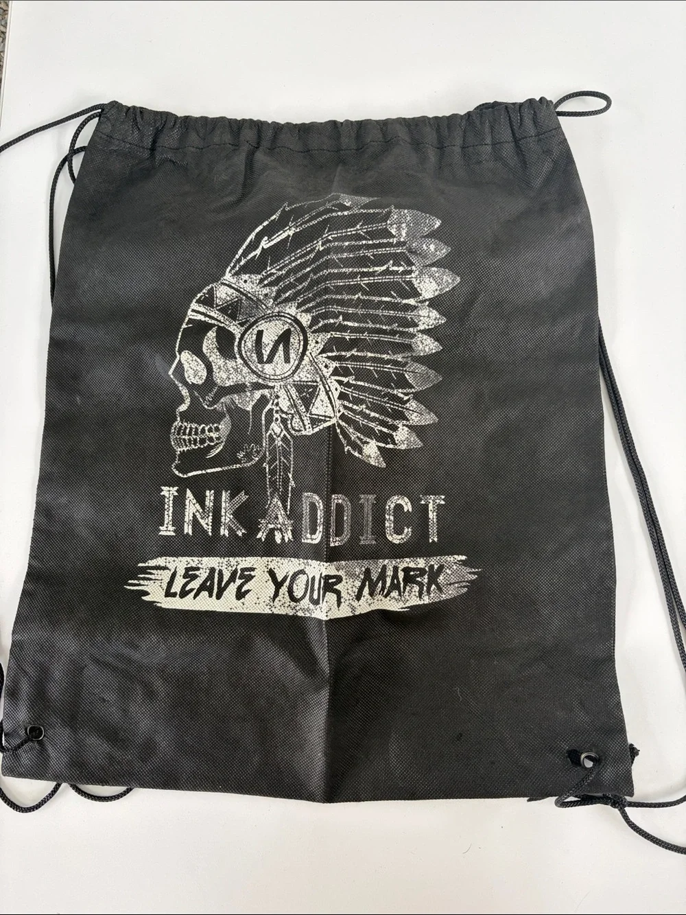 Drawstring Gym Bag - Black